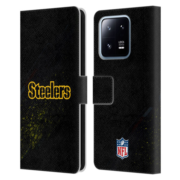 NFL Pittsburgh Steelers Logo Blur Leather Book Wallet Case Cover For Xiaomi 13 Pro 5G