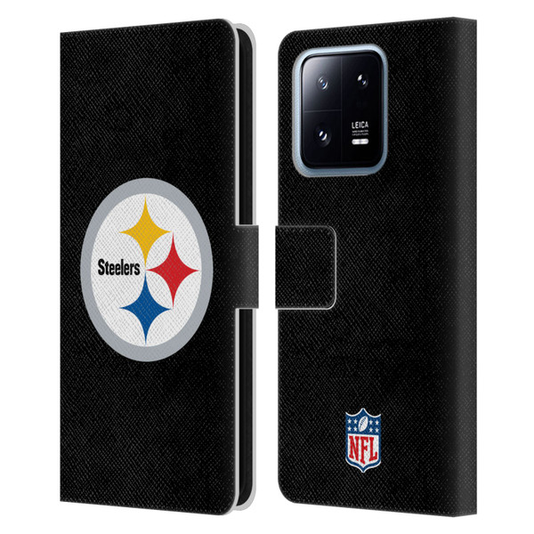 NFL Pittsburgh Steelers Logo Plain Leather Book Wallet Case Cover For Xiaomi 13 Pro 5G