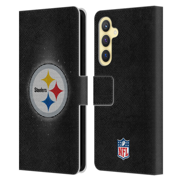 NFL Pittsburgh Steelers Artwork LED Leather Book Wallet Case Cover For Samsung Galaxy S23 FE 5G