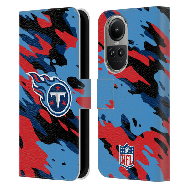 NFL Tennessee Titans Logo Camou Leather Book Wallet Case Cover For OPPO Reno10 5G / Reno10 Pro 5G