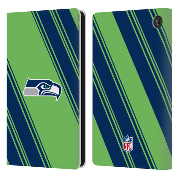 NFL Seattle Seahawks Artwork Stripes Leather Book Wallet Case Cover For Amazon Fire 7 2022