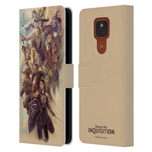 EA Bioware Dragon Age Inquisition Graphics Companions And Advisors Leather Book Wallet Case Cover For Motorola Moto E7 Plus