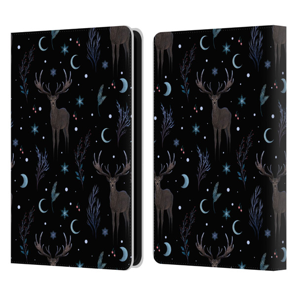 Episodic Drawing Art Winter Deer Pattern Leather Book Wallet Case Cover For Amazon Kindle Paperwhite 5 (2021)