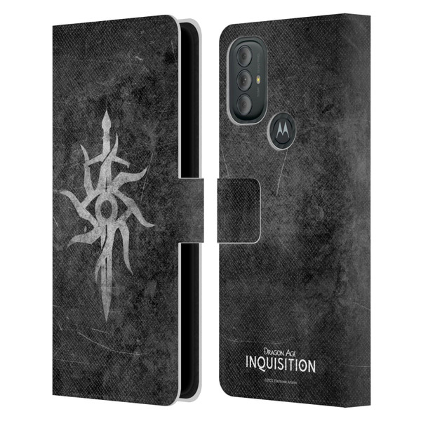 EA Bioware Dragon Age Inquisition Graphics Distressed Symbol Leather Book Wallet Case Cover For Motorola Moto G10 / Moto G20 / Moto G30