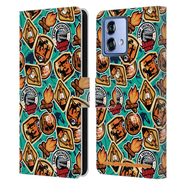 Jurassic World: Camp Cretaceous Character Art Pattern Leather Book Wallet Case Cover For Motorola Moto G84 5G