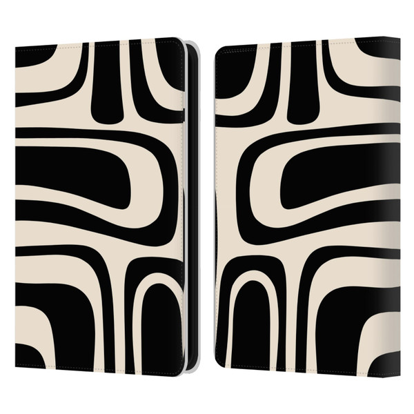 Kierkegaard Design Studio Retro Abstract Patterns Palm Springs Black Cream Leather Book Wallet Case Cover For Amazon Kindle 11th Gen 6in 2022