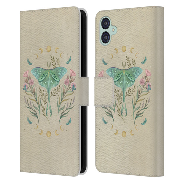 Episodic Drawing Illustration Animals Moth, Butterflies, & Flowers Leather Book Wallet Case Cover For Samsung Galaxy M04 5G / A04e