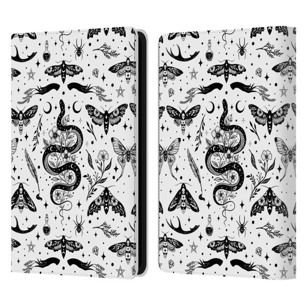Episodic Drawing Pattern Flash Tattoo Leather Book Wallet Case Cover For Amazon Kindle Paperwhite 5 (2021)