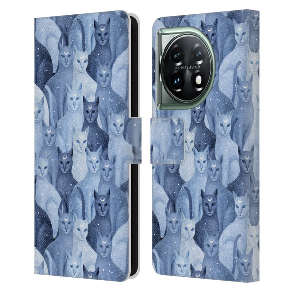 Episodic Drawing Pattern Cats Leather Book Wallet Case Cover For OnePlus 11 5G