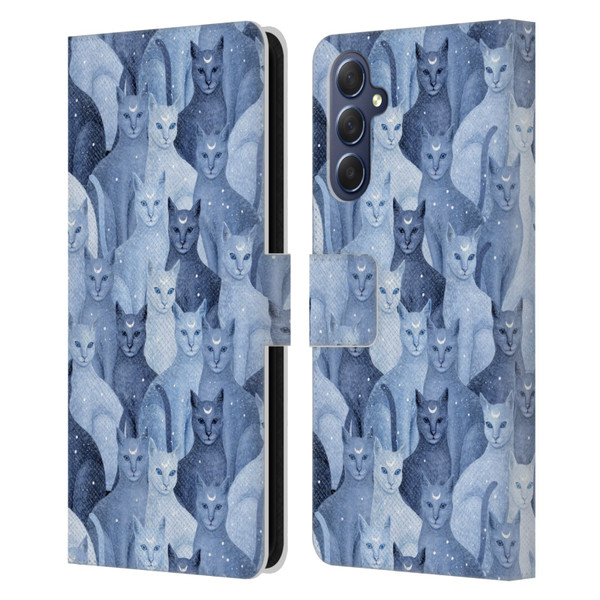 Episodic Drawing Pattern Cats Leather Book Wallet Case Cover For Samsung Galaxy M54 5G