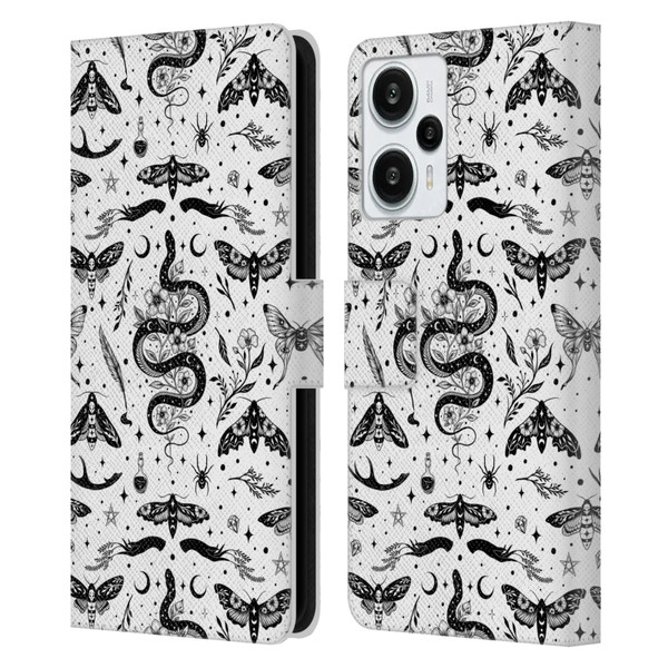 Episodic Drawing Pattern Flash Tattoo Leather Book Wallet Case Cover For Xiaomi Redmi Note 12T