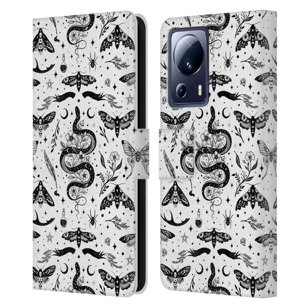 Episodic Drawing Pattern Flash Tattoo Leather Book Wallet Case Cover For Xiaomi 13 Lite 5G