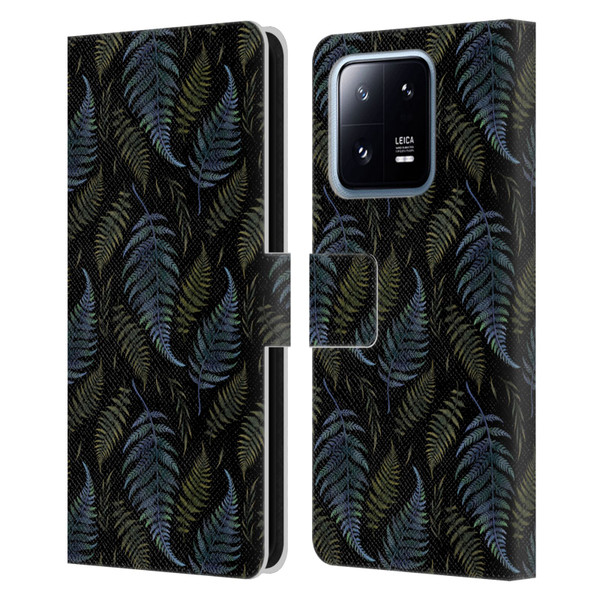 Episodic Drawing Pattern Leaves Leather Book Wallet Case Cover For Xiaomi 13 Pro 5G