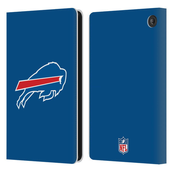 NFL Buffalo Bills Logo Plain Leather Book Wallet Case Cover For Amazon Fire 7 2022