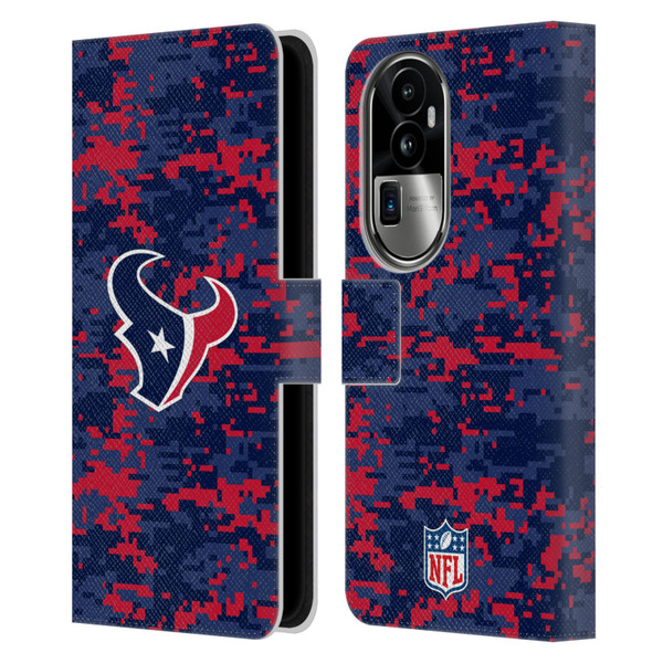 NFL Houston Texans Graphics Digital Camouflage Leather Book Wallet Case Cover For OPPO Reno10 Pro+