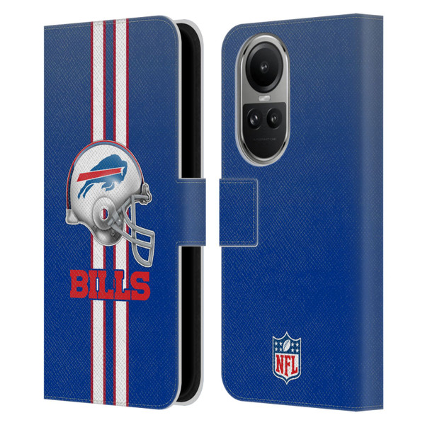 NFL Buffalo Bills Logo Helmet Leather Book Wallet Case Cover For OPPO Reno10 5G / Reno10 Pro 5G