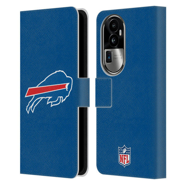 NFL Buffalo Bills Logo Plain Leather Book Wallet Case Cover For OPPO Reno10 Pro+