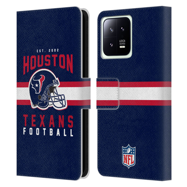 NFL Houston Texans Graphics Helmet Typography Leather Book Wallet Case Cover For Xiaomi 13 5G