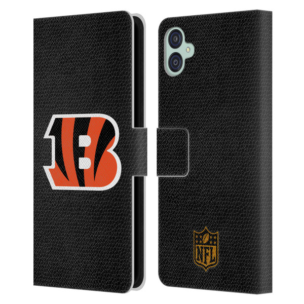 NFL Cincinnati Bengals Logo Football Leather Book Wallet Case Cover For Samsung Galaxy M04 5G / A04e