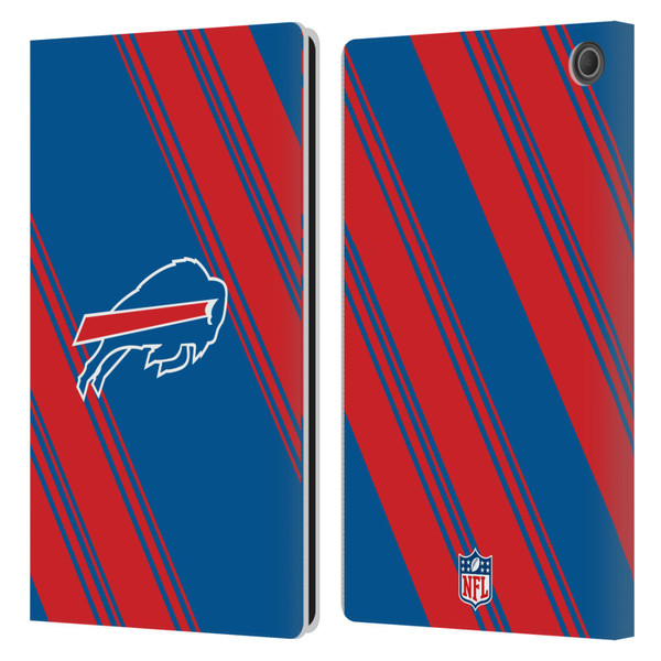 NFL Buffalo Bills Artwork Stripes Leather Book Wallet Case Cover For Amazon Fire Max 11 2023
