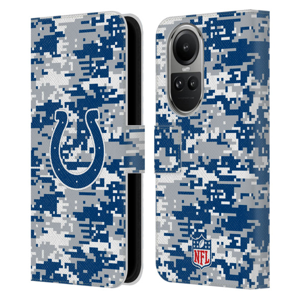 NFL Indianapolis Colts Graphics Digital Camouflage Leather Book Wallet Case Cover For OPPO Reno10 5G / Reno10 Pro 5G
