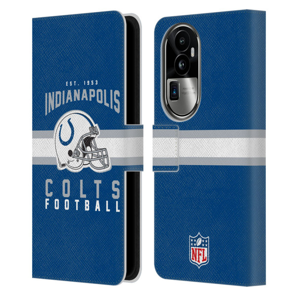 NFL Indianapolis Colts Graphics Helmet Typography Leather Book Wallet Case Cover For OPPO Reno10 Pro+
