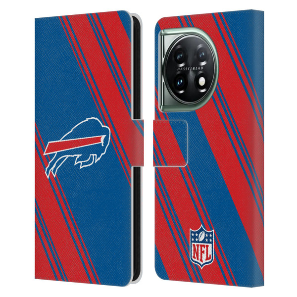 NFL Buffalo Bills Artwork Stripes Leather Book Wallet Case Cover For OnePlus 11 5G