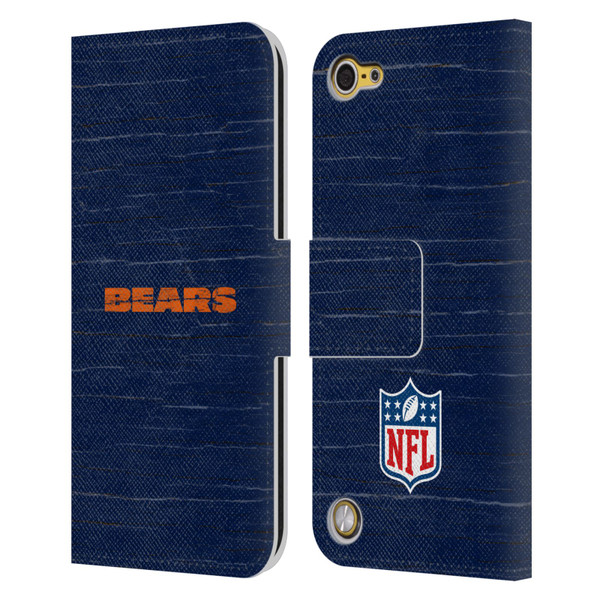 NFL Chicago Bears Logo Distressed Look Leather Book Wallet Case Cover For Apple iPod Touch 5G 5th Gen