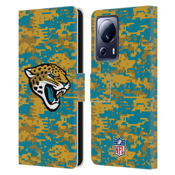 NFL Jacksonville Jaguars Graphics Digital Camouflage Leather Book Wallet Case Cover For Xiaomi 13 Lite 5G