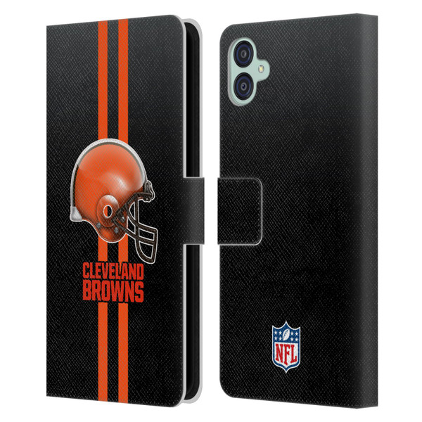 NFL Cleveland Browns Logo Helmet Leather Book Wallet Case Cover For Samsung Galaxy M04 5G / A04e