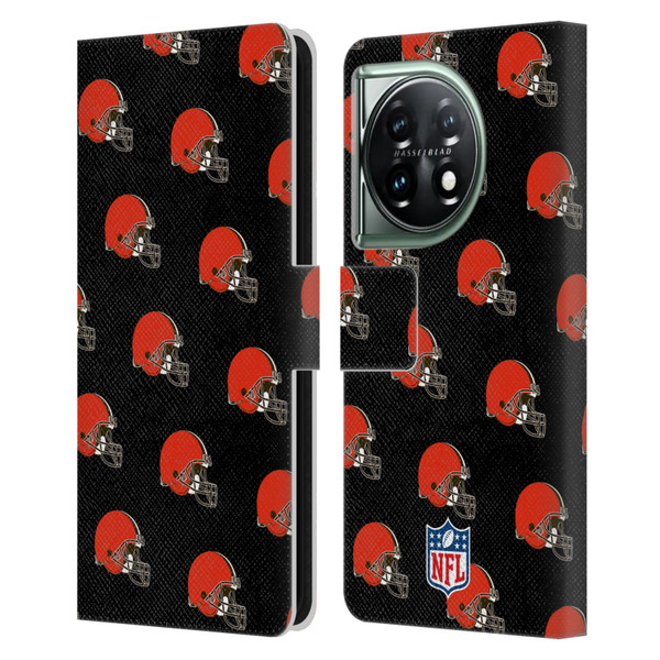 NFL Cleveland Browns Artwork Patterns Leather Book Wallet Case Cover For OnePlus 11 5G