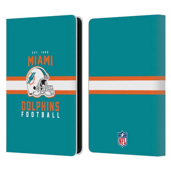 NFL Miami Dolphins Graphics Helmet Typography Leather Book Wallet Case Cover For Amazon Kindle Paperwhite 5 (2021)