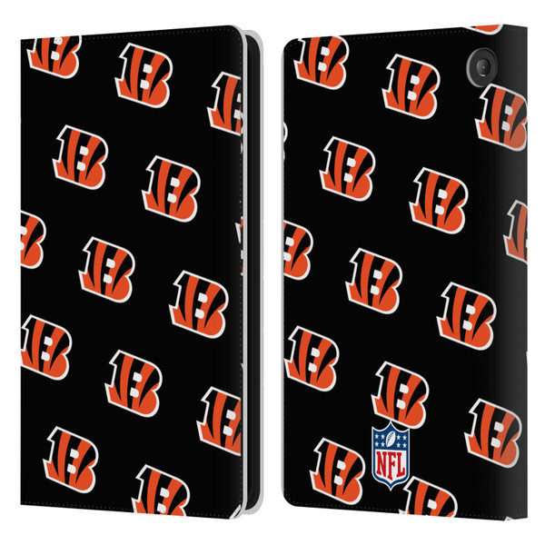 NFL Cincinnati Bengals Artwork Patterns Leather Book Wallet Case Cover For Amazon Fire 7 2022