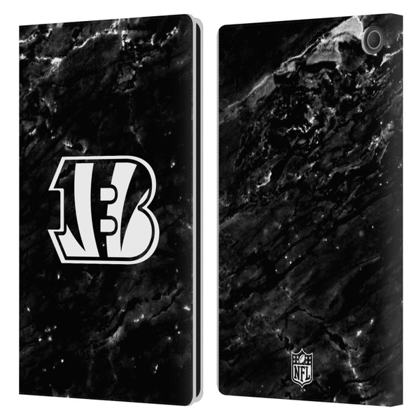 NFL Cincinnati Bengals Artwork Marble Leather Book Wallet Case Cover For Amazon Fire Max 11 2023