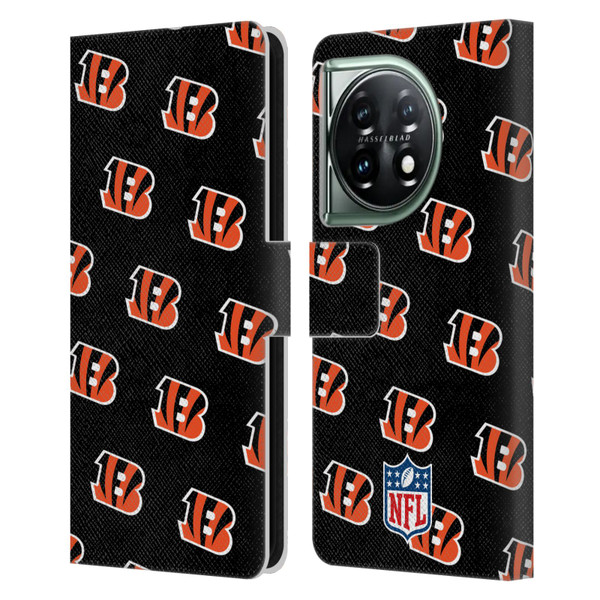 NFL Cincinnati Bengals Artwork Patterns Leather Book Wallet Case Cover For OnePlus 11 5G