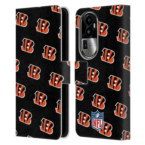 NFL Cincinnati Bengals Artwork Patterns Leather Book Wallet Case Cover For OPPO Reno10 Pro+