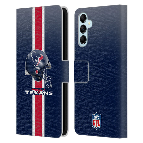 NFL Houston Texans Logo Helmet Leather Book Wallet Case Cover For Samsung Galaxy M14 5G