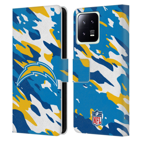 NFL Los Angeles Chargers Logo Camou Leather Book Wallet Case Cover For Xiaomi 13 5G