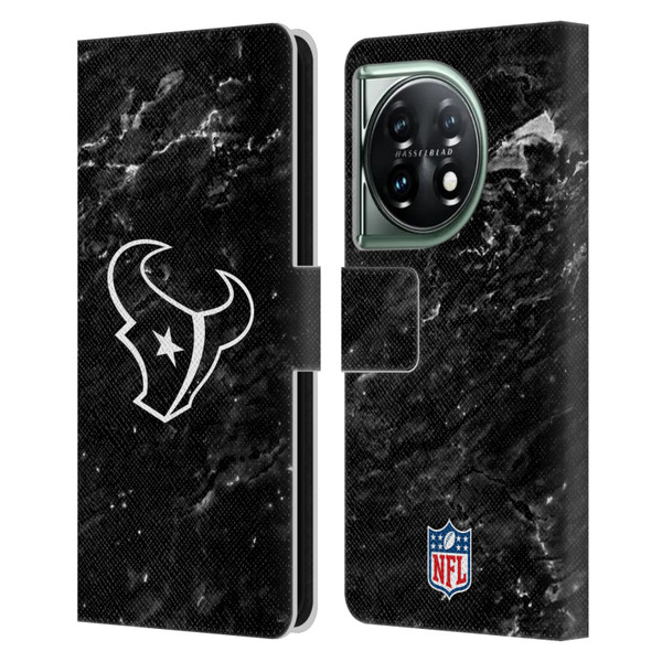 NFL Houston Texans Artwork Marble Leather Book Wallet Case Cover For OnePlus 11 5G