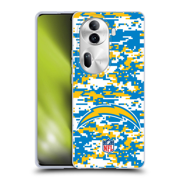 NFL Los Angeles Chargers Graphics Digital Camouflage Soft Gel Case for OPPO Reno11 Pro