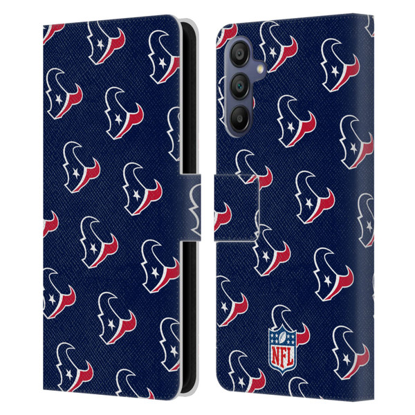 NFL Houston Texans Artwork Patterns Leather Book Wallet Case Cover For Samsung Galaxy A15