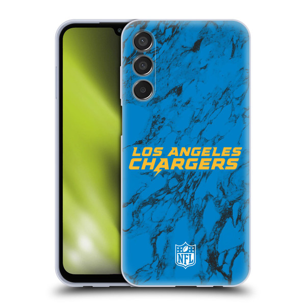 NFL Los Angeles Chargers Graphics Coloured Marble Soft Gel Case for Samsung Galaxy M15/F15 5G