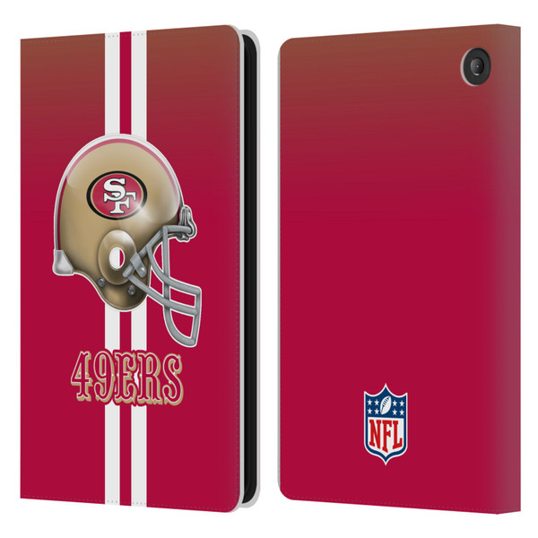 NFL San Francisco 49Ers Logo Helmet Leather Book Wallet Case Cover For Amazon Fire 7 2022