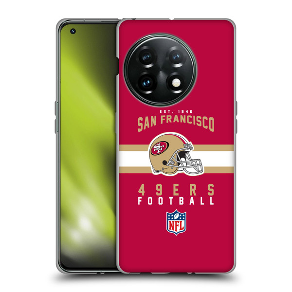 NFL San Francisco 49ers Graphics Helmet Typography Soft Gel Case for OnePlus 11 5G