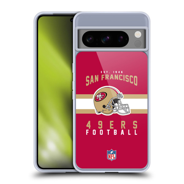 NFL San Francisco 49ers Graphics Helmet Typography Soft Gel Case for Google Pixel 8 Pro