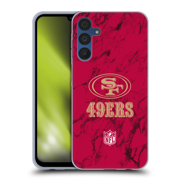 NFL San Francisco 49ers Graphics Coloured Marble Soft Gel Case for Samsung Galaxy A15