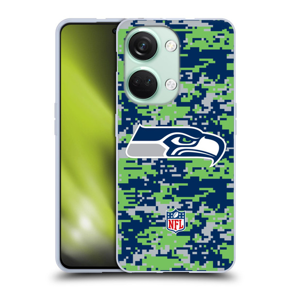 NFL Seattle Seahawks Graphics Digital Camouflage Soft Gel Case for OnePlus Nord 3 5G