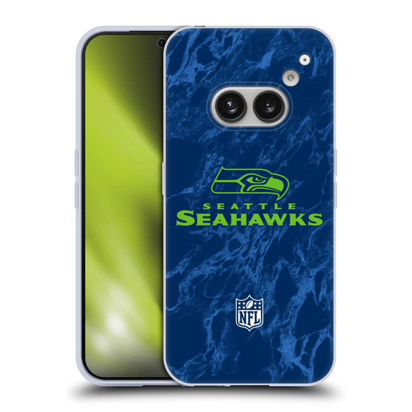 NFL Seattle Seahawks Graphics Coloured Marble Soft Gel Case for Nothing Phone (2a)