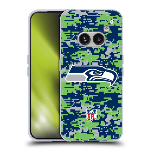NFL Seattle Seahawks Graphics Digital Camouflage Soft Gel Case for Nothing Phone (2a)