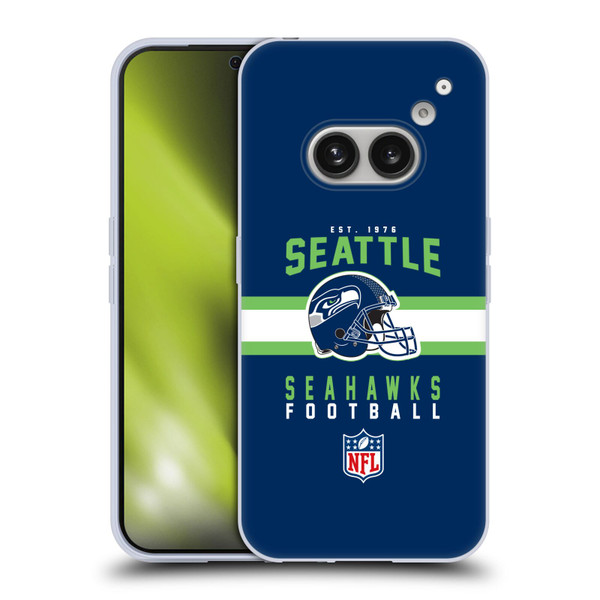 NFL Seattle Seahawks Graphics Helmet Typography Soft Gel Case for Nothing Phone (2a)